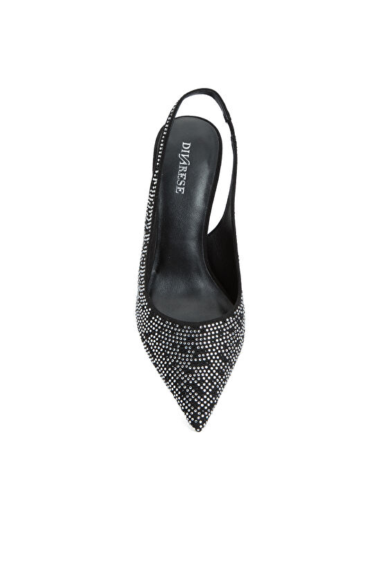 Gümüş Kadın Taşlı Topuklu Ayakkabı