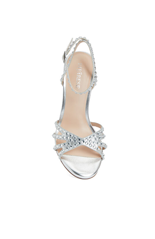 Silver Bantlı Kadın Topuklu Sandalet