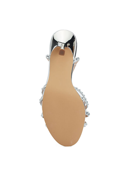 Silver Bantlı Kadın Topuklu Sandalet