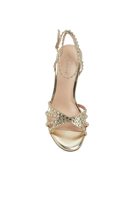 Gold Bantlı Kadın Topuklu Sandalet