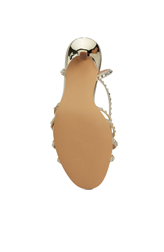 Gold Bantlı Kadın Topuklu Sandalet