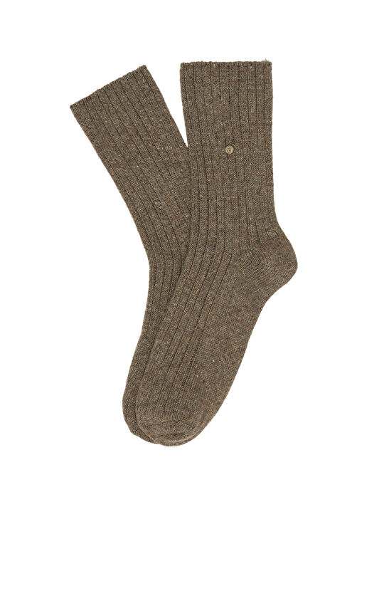 Kahverengi Yün Karışımlı Kadın Çorap