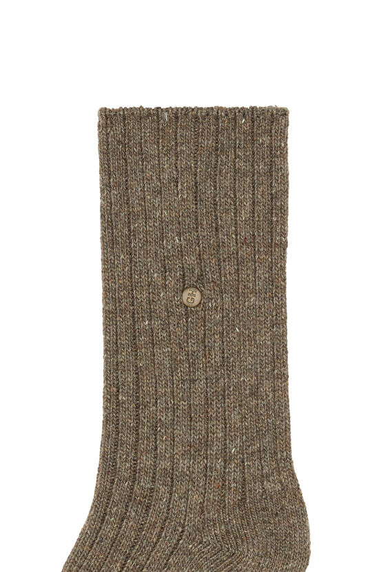 Kahverengi Yün Karışımlı Kadın Çorap