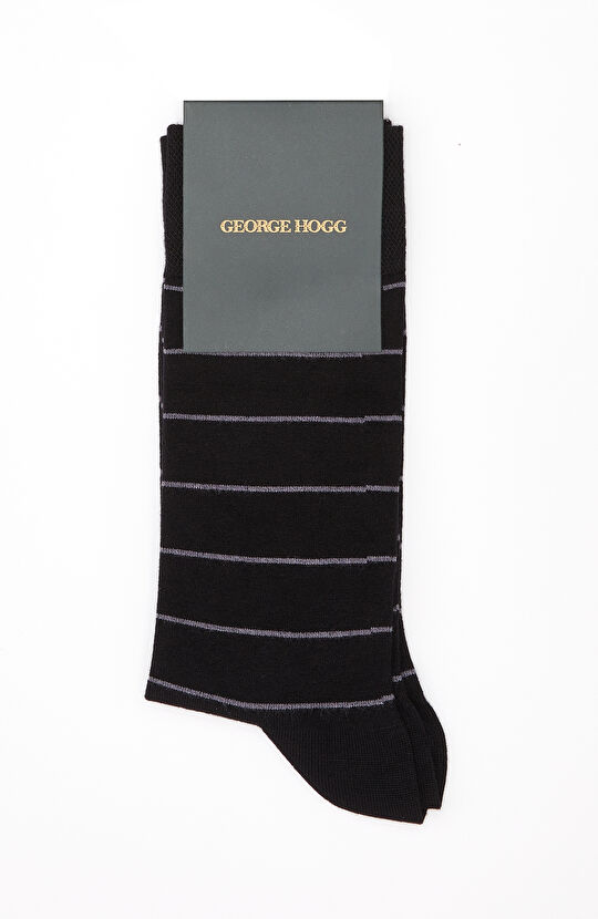 Siyah Çizgili Erkek Bambu Soket Çorap