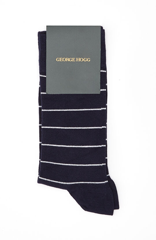 Lacivert Çizgili Erkek Bambu Soket Çorap
