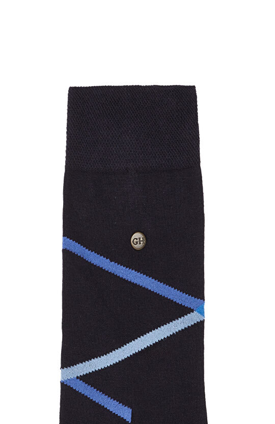 Lacivert Çizgili Erkek Soket Çorap