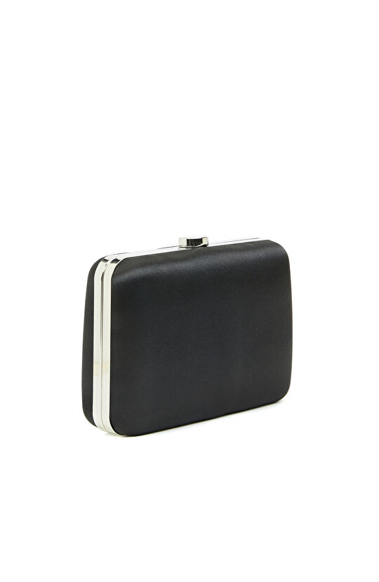 Siyah Kadın Saten Clutch