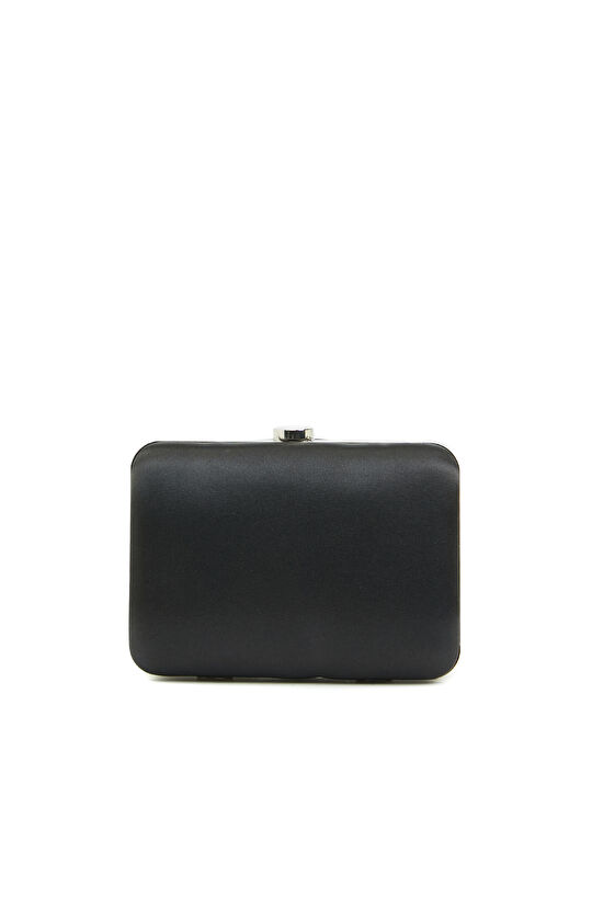 Siyah Kadın Saten Clutch