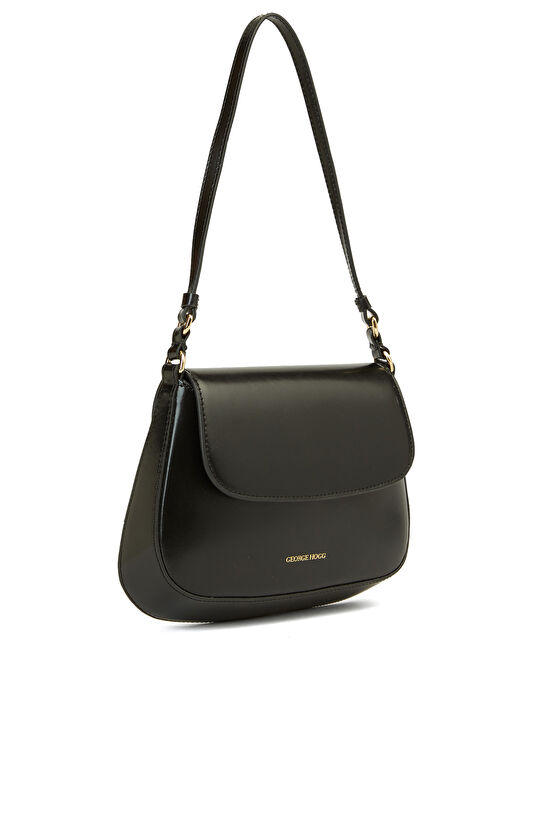 Siyah Kadın Deri Postacı Çanta