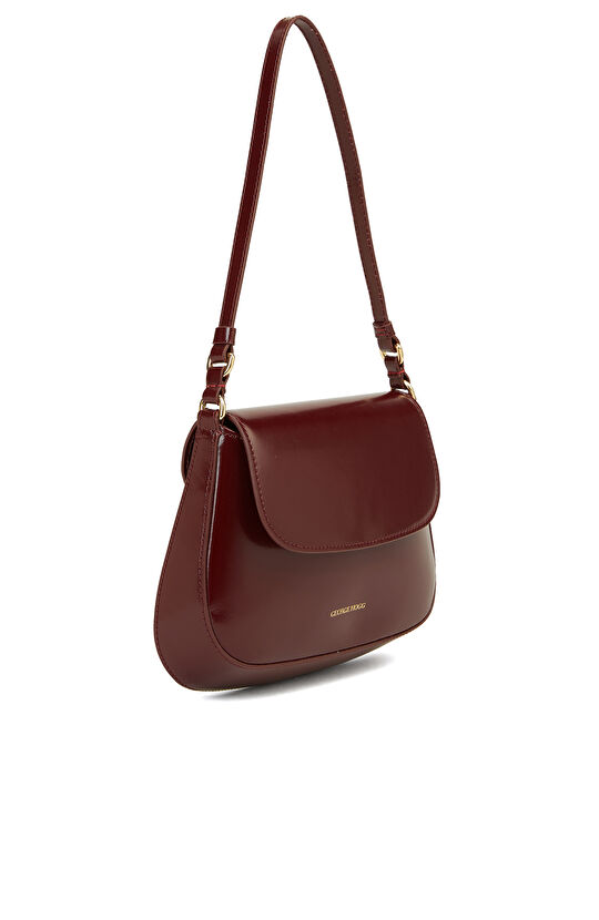 Bordo Kadın Deri Postacı Çanta