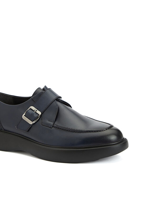 Lacivert Tokalı Erkek Deri Ayakkabı