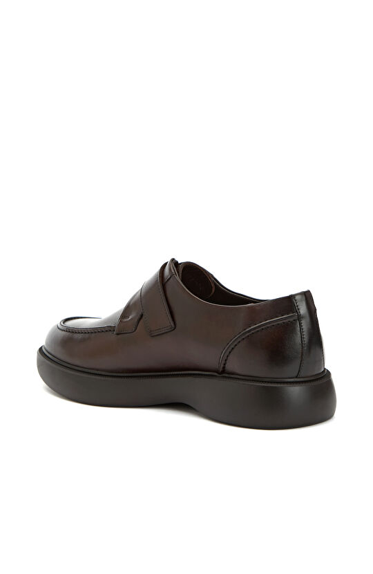 Kahverengi Tokalı Erkek Deri Ayakkabı