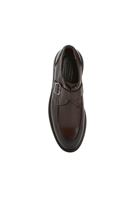 Kahverengi Tokalı Erkek Deri Ayakkabı