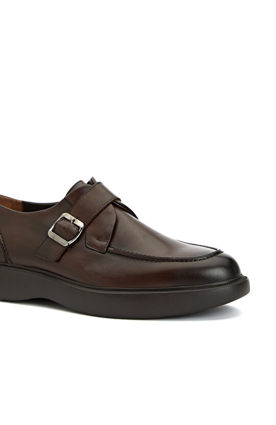 Kahverengi Tokalı Erkek Deri Ayakkabı