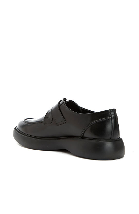 Siyah Tokalı Erkek Deri Ayakkabı