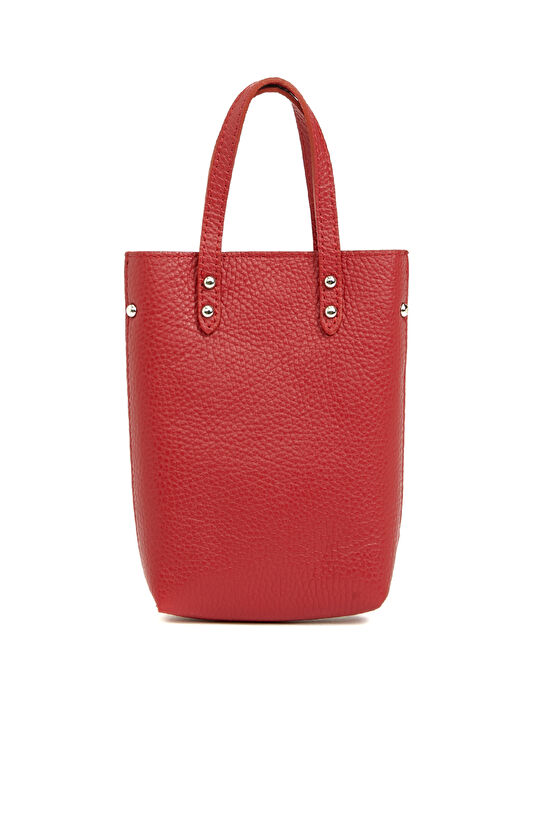 Bordo Desenli Kadın Deri Postacı Çantası