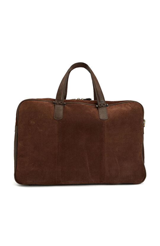 Kahverengi Erkek Süet Seyahat Çantası