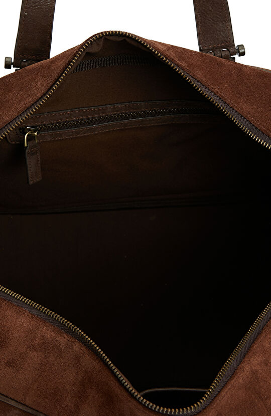 Kahverengi Erkek Süet Seyahat Çantası