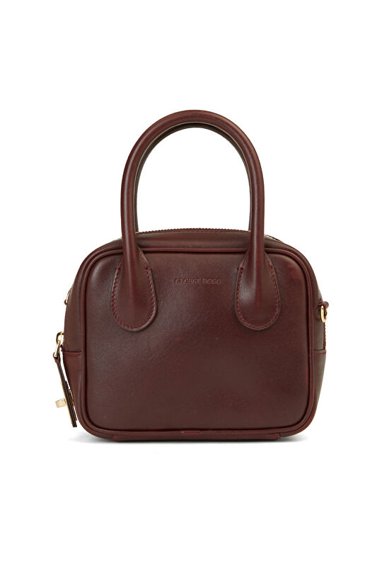 Bordo Kadın Deri Postacı Çantası