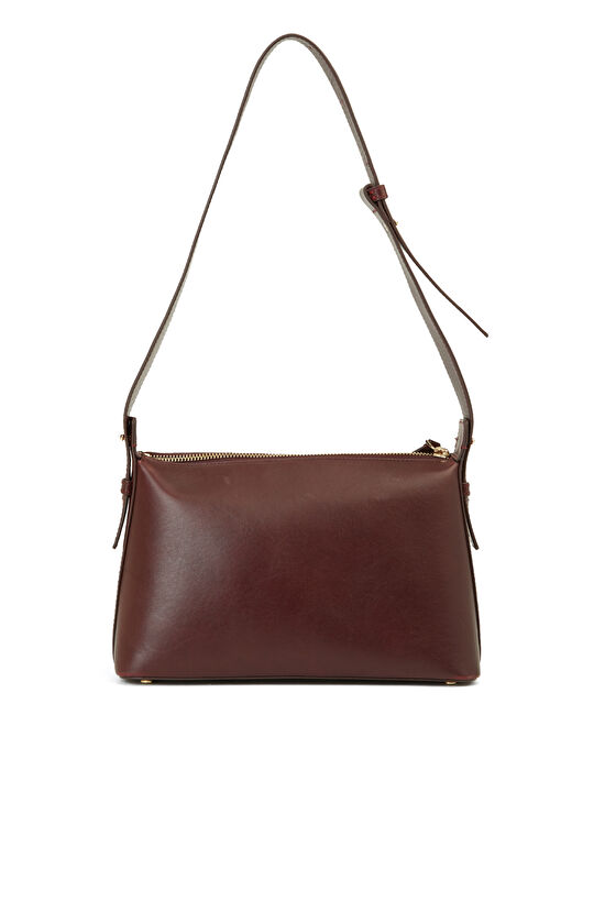 Bordo Kadın Deri Postacı Çantası