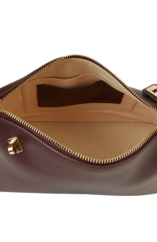 Bordo Kadın Deri Postacı Çantası