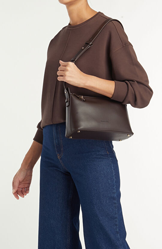 Kahverengi Kadın Deri Postacı Çantası