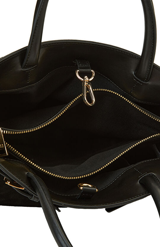 Siyah Kadın Süet Deri Çanta