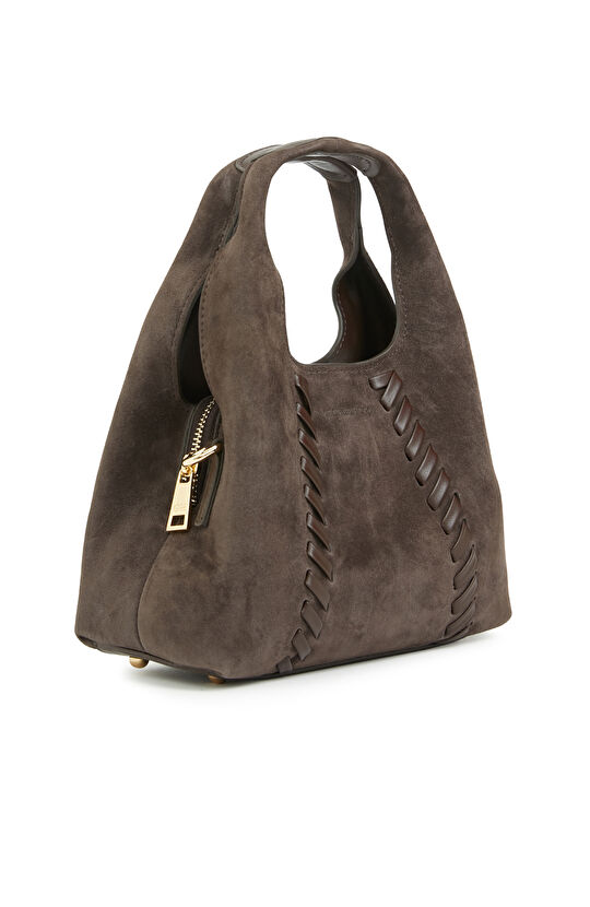 Kahverengi Kadın Küçük Süet Çanta