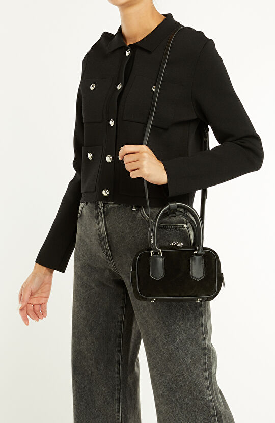 Siyah Kadın Süet Çanta