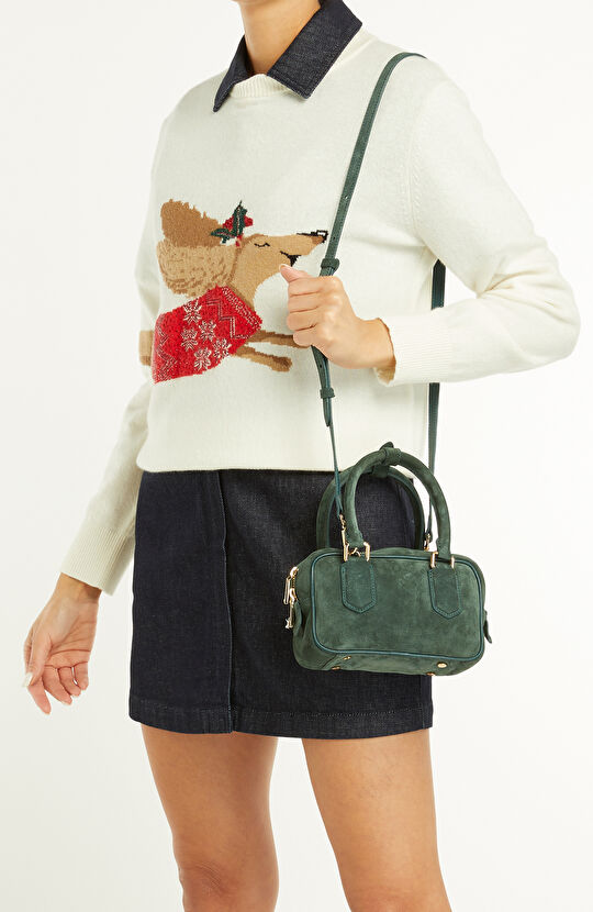 Yeşil Kadın Süet Çanta