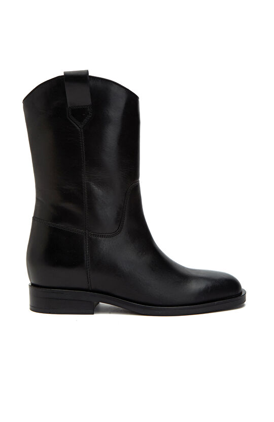 Siyah Kadın Tokalı Deri Bot