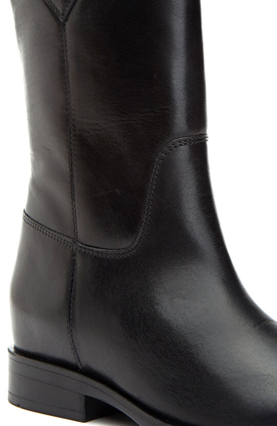 Siyah Kadın Tokalı Deri Bot