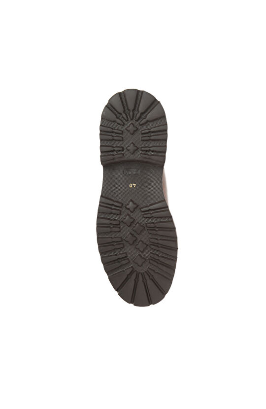 Taba Tay Tüyü Garnili Kadın Deri Ayakkabı