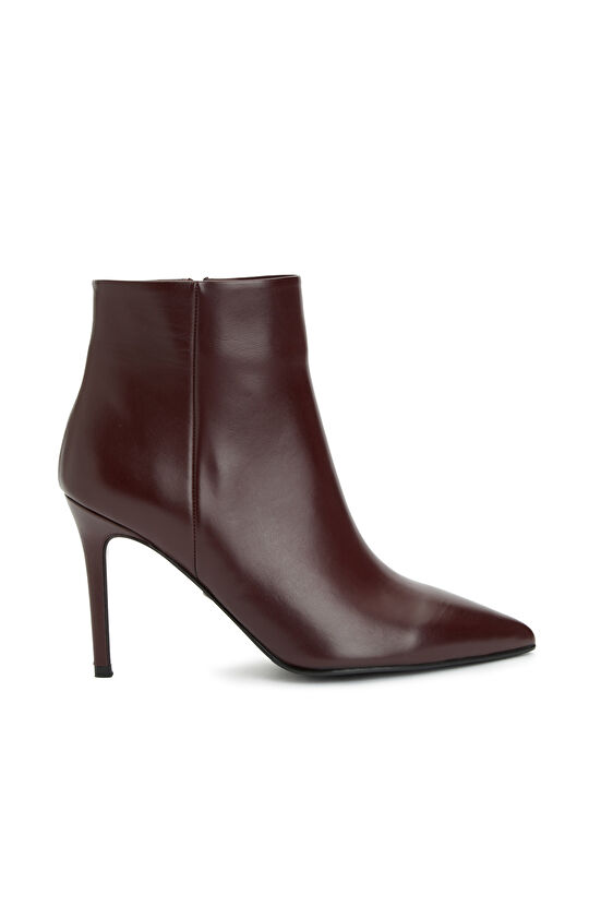 Bordo Kadın Deri Bot