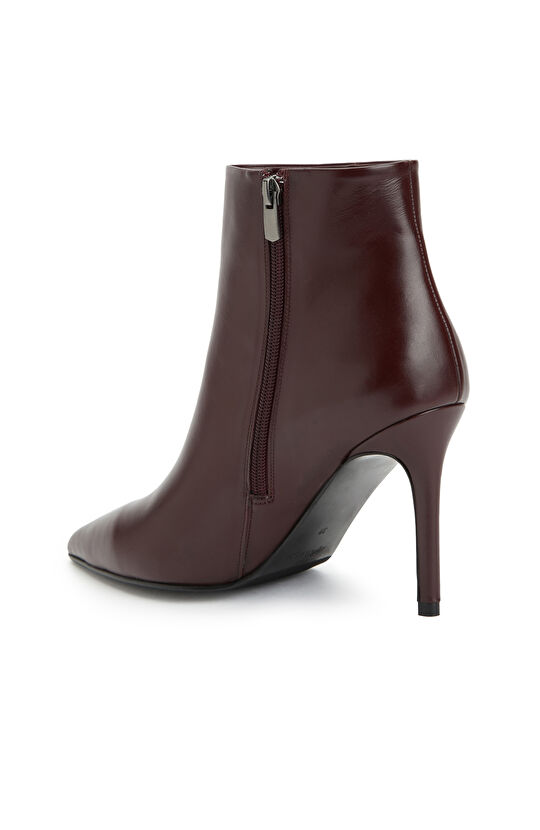 Bordo Kadın Deri Bot