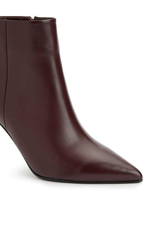 Bordo Kadın Deri Bot