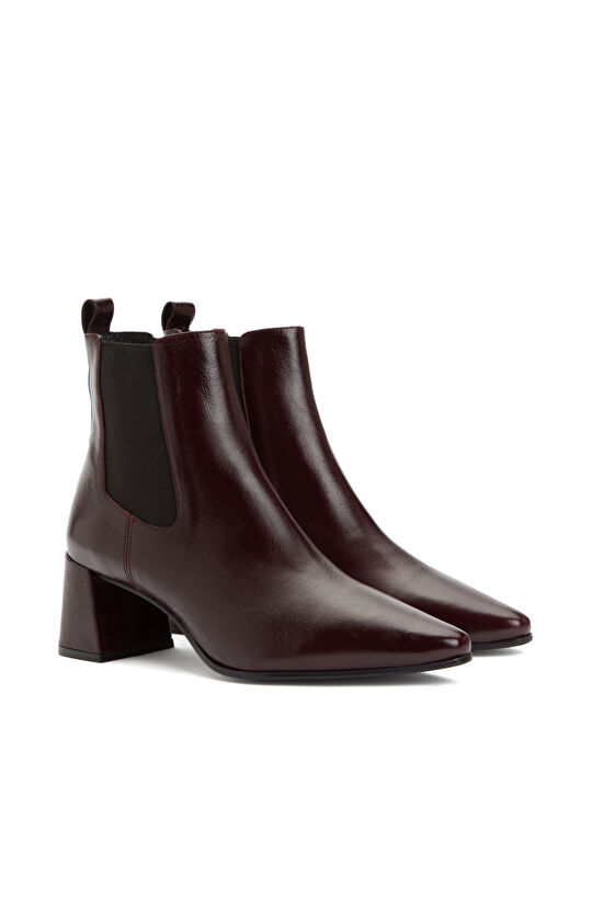 Bordo Western Kadın Deri Bot