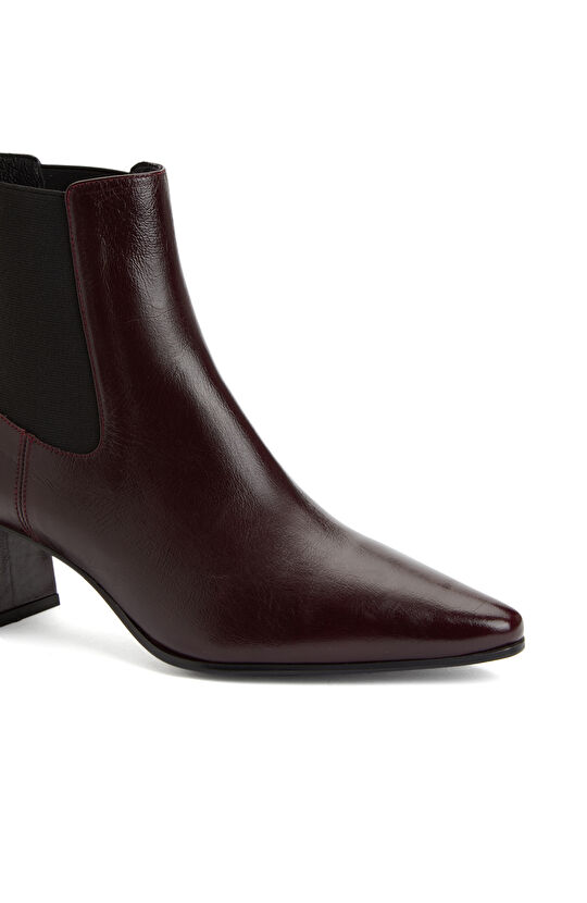 Bordo Western Kadın Deri Bot