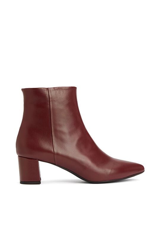 Bordo Kadın Deri Bot