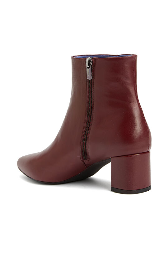 Bordo Kadın Deri Bot