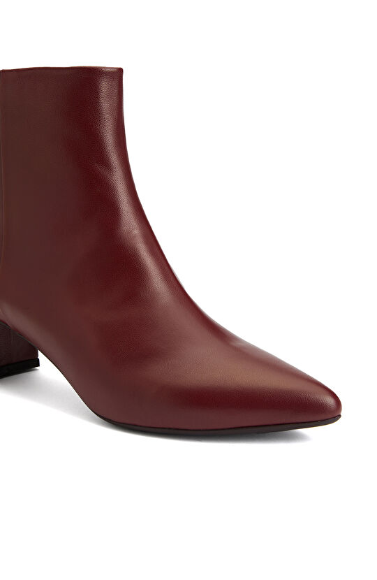 Bordo Kadın Deri Bot