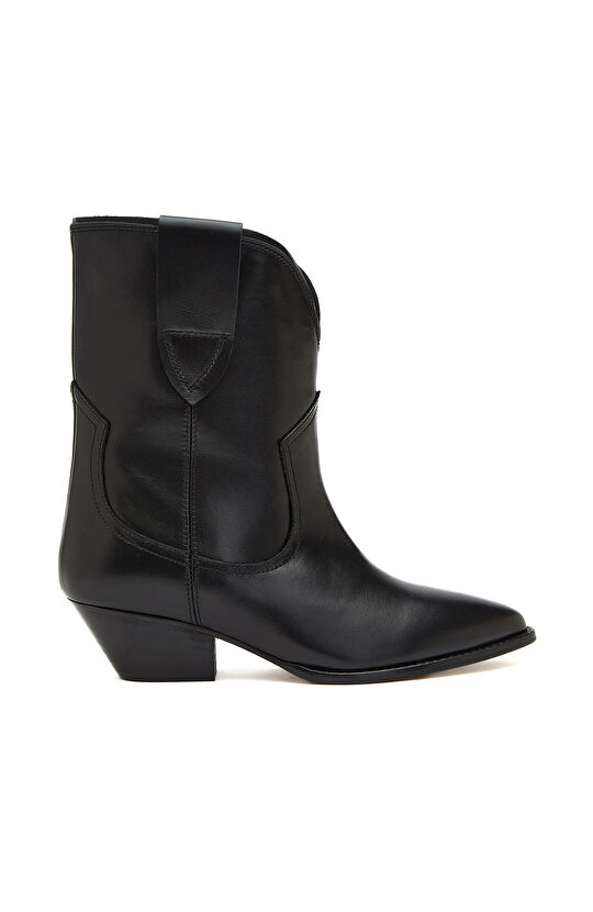 Siyah Kadın Western Deri Bot