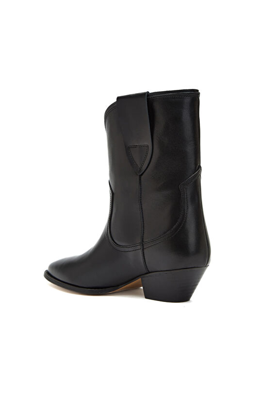 Siyah Kadın Western Deri Bot