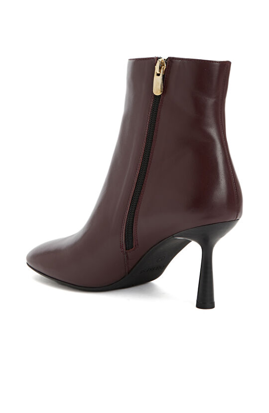 Bordo Kadın Deri Bot