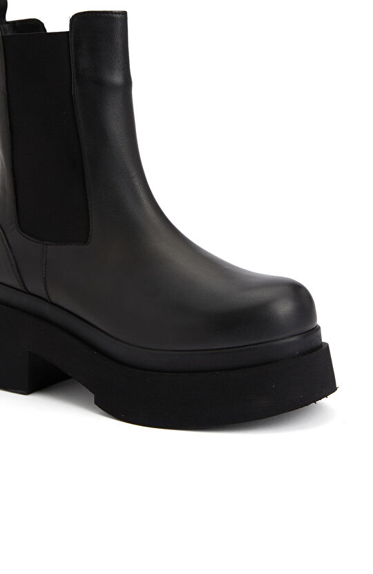 Siyah Kadın Chelsea Deri Bot