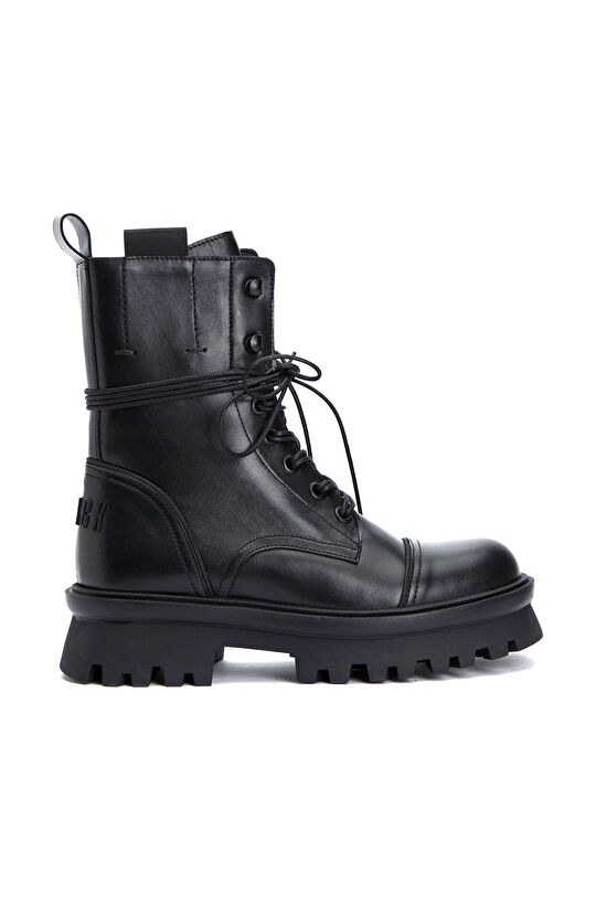 Black Women's Postal Leather Boots