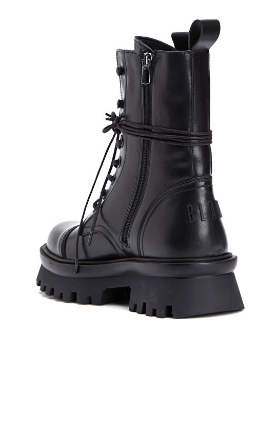 Black Women's Postal Leather Boots