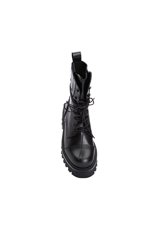 Black Women's Postal Leather Boots