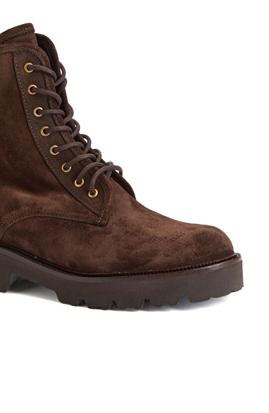 Kahverengi Kadın Süet Deri Bot