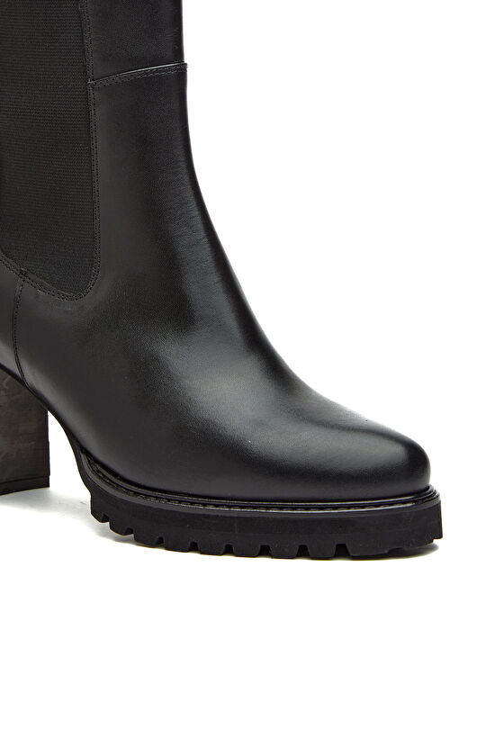 Siyah Chelsea Kadın Deri Çizme